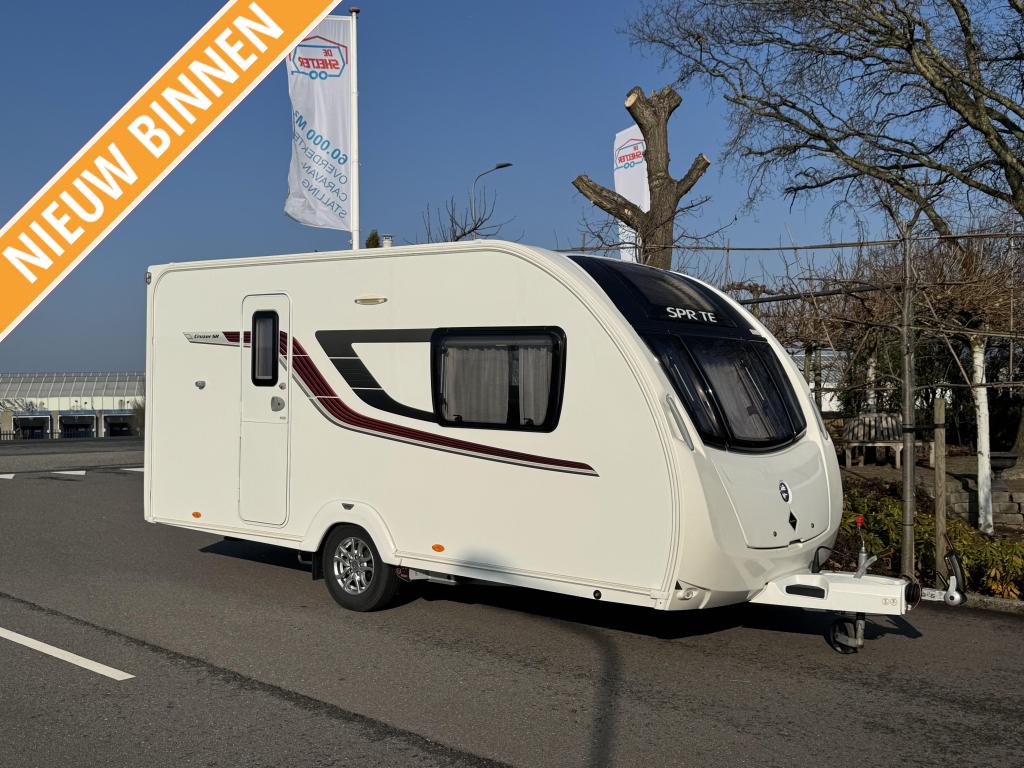 Sprite Cruzer 460 SR Mover,Voortent,Fietsrek,Douchecabine, Caravans en Kamperen, Caravans, Dwarsbed, Standaardzit, Tot en met 2