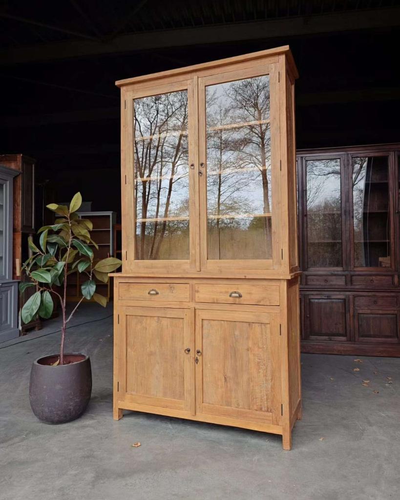 Hoge - Smalle Buffetkast | Servieskast | Teakhout #3554, Huis en Inrichting, Kasten | Buffetkasten, Niet ingevuld, Gebruikt, 200 cm of meer