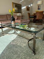 Glazen antieke salontafel, Ophalen, Gebruikt, 100 tot 150 cm, 50 tot 100 cm