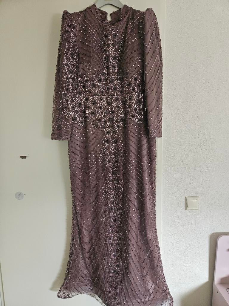 Galajurk maat 48 met kralen, Galajurk, Paars, Maat 46/48 (XL) of groter, Ophalen of Verzenden