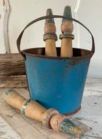 Brocante oud blikken kinder emmertje, Ophalen of Verzenden