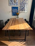 Eettafel mangohout op stalen poten | 200x107cm, Ophalen, Gebruikt, 100 tot 150 cm, 200 cm of meer