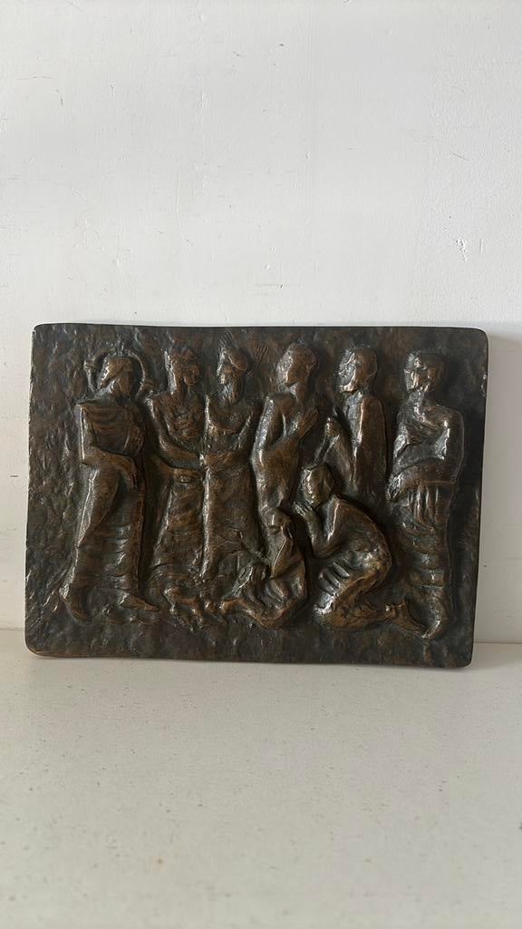 Plaquette brons religieus, Antiek en Kunst, Antiek | Koper en Brons, Ophalen of Verzenden