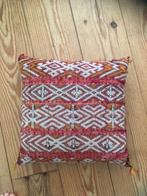 Marokkaans wollen kelim tapijt kussen rood oranje 30x30 cm, Huis en Inrichting, Woonaccessoires | Kussens, Ophalen of Verzenden