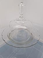 Vintage Glazen Kaasstolp met Schaal en Olie/Azijn Flesjes, Ophalen