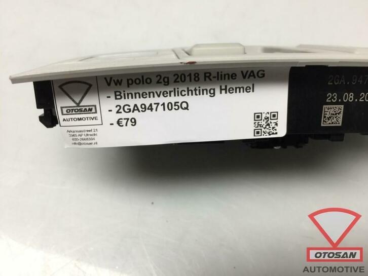 vw polo 2g 2018 binnenverlichting hemel voor 2ga947105q, Gebruikt, Volkswagen, Volkswagen AG, Berliner Ring 2
38440  Wolfsburg, DE