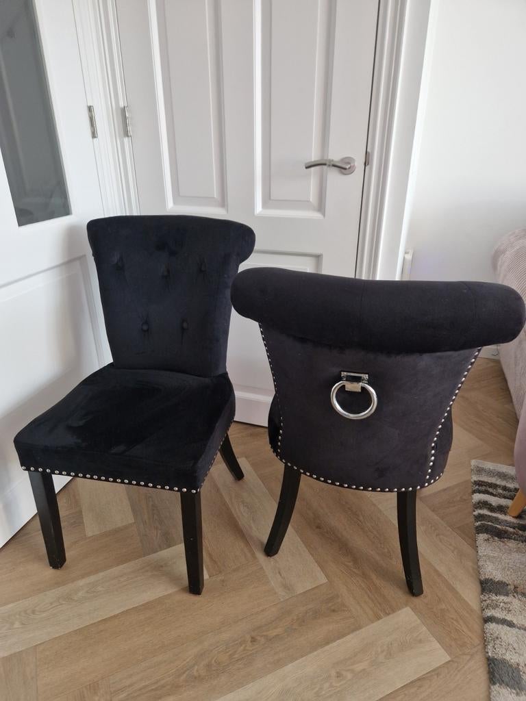 Eettafelstoelen, Huis en Inrichting, Stoelen, Ophalen, Gebruikt, Zwart, Vier