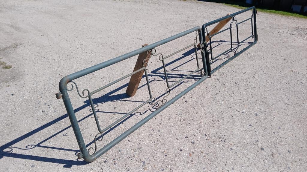 Sierhek poort - groen stalen sierpoort, Ophalen, Gebruikt, Minder dan 100 cm, IJzer