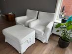Ikea Jennylund Fauteuils en Hocker - Wit, Ophalen, Gebruikt, Stof, 75 tot 100 cm