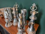 Grote decoratieve schaakstukken - Zilverkleurig, Ophalen of Verzenden, Nieuw, Rond