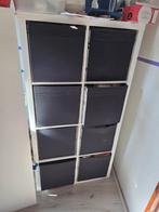 IKEA Kallax kasten met 12 zwarte bakken - Zo goed als nieuw!, Ophalen, Zo goed als nieuw