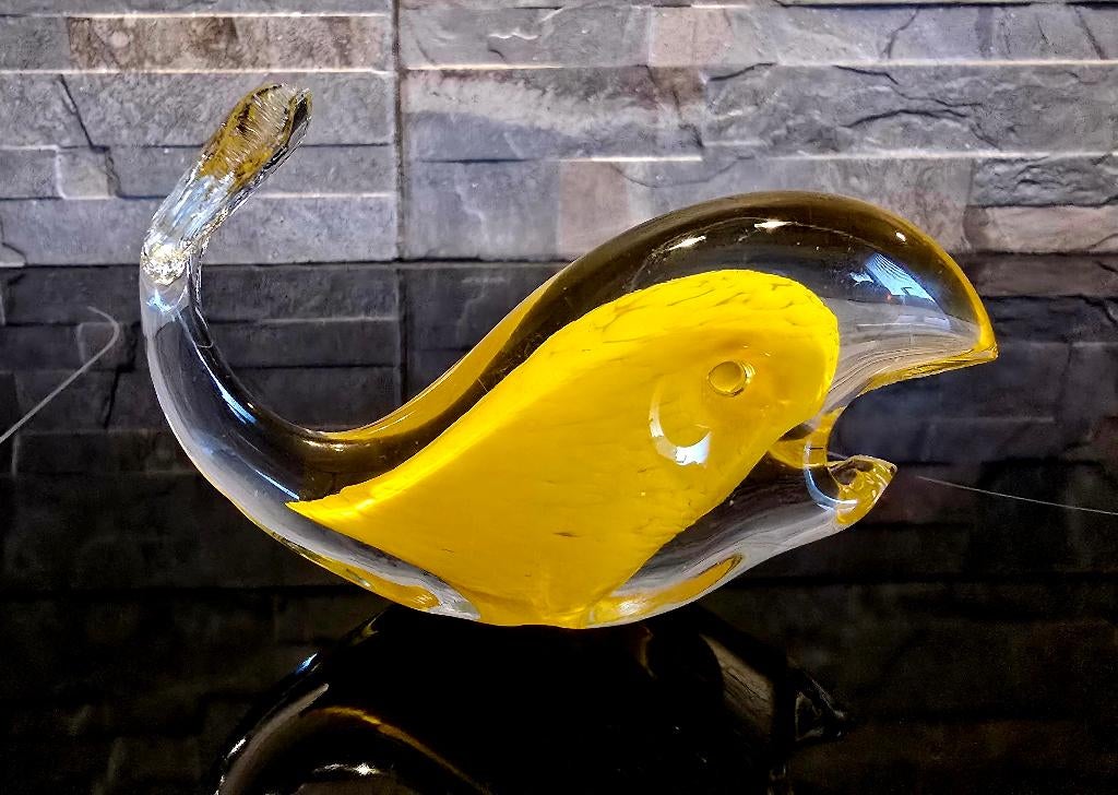 Walvis glas geel - vintage jaren 60, Antiek en Kunst, Antiek | Glas en Kristal, Ophalen of Verzenden