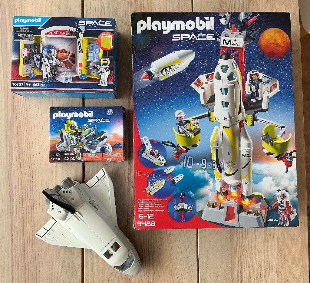 Playmobil Space collectie - 9488, 9491, 70307, 6196, Kinderen en Baby's, Speelgoed | Playmobil, Ophalen, Zo goed als nieuw, Complete set