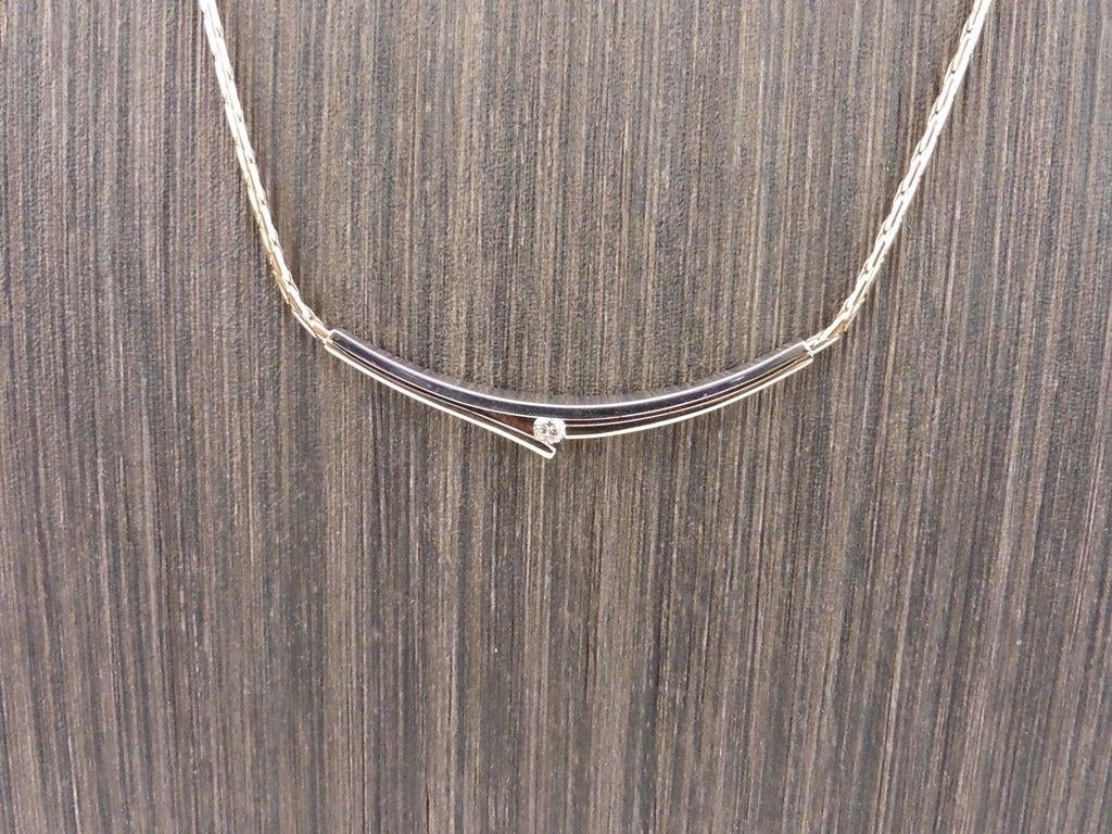 Gouden choker met briljant                               G70, Sieraden, Tassen en Uiterlijk, Kettingen, Gebruikt, ., Ophalen of Verzenden