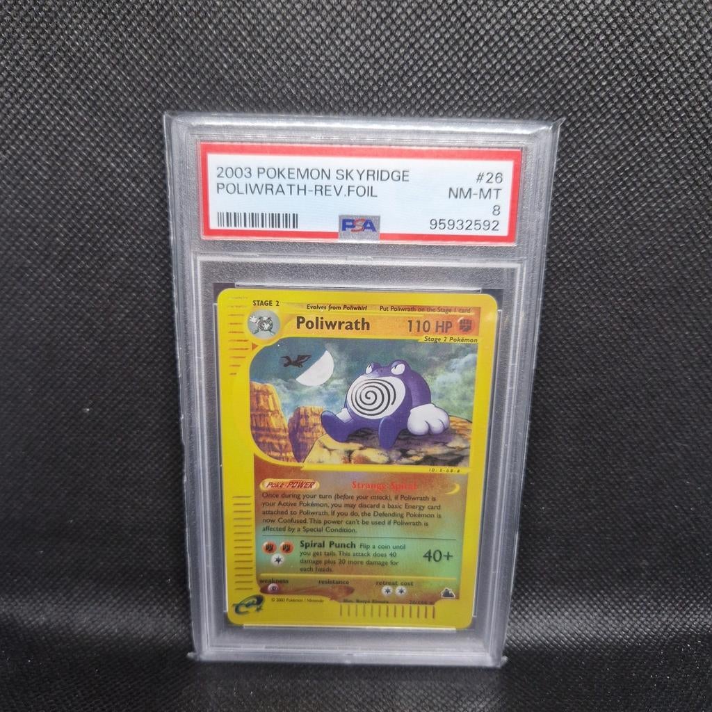 Poliwrath Rev Holo Skyridge PSA 8, Hobby en Vrije tijd, Verzamelkaartspellen | Pokémon, Ophalen of Verzenden, Zo goed als nieuw