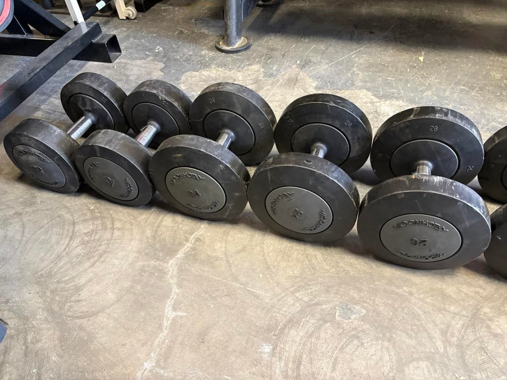 Technogym dumbbells 22-30 kg gewichten, Sport en Fitness, Fitnessmaterialen, Ophalen, Dumbbell, Gebruikt, Technogym