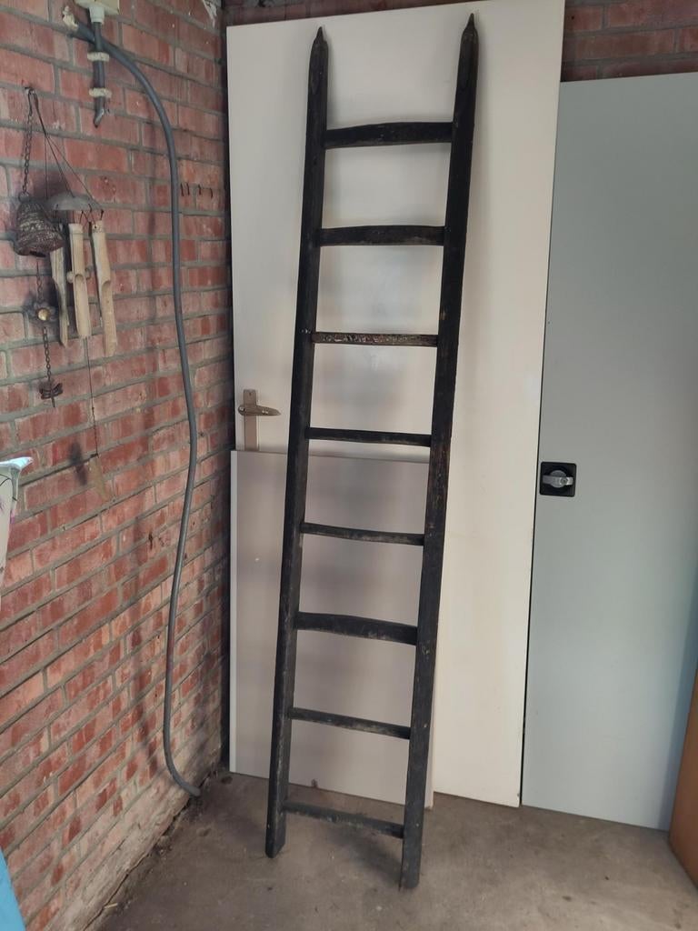 Oude houten fruitplukladder / boomgaardladder vintage, Ophalen, Gebruikt, Hout