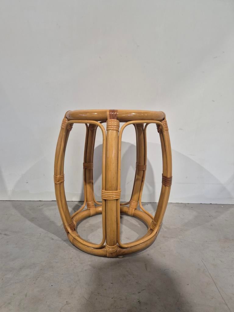 Rotan bamboe vintage kruk, Huis en Inrichting, Krukjes, Onbekend, Ophalen of Verzenden, Zo goed als nieuw, Onbekend