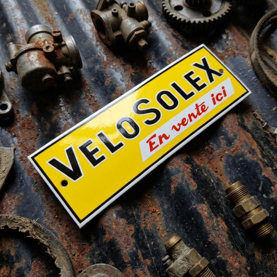 Frans Emaille Reclamebord SOLEX Bromfiets Velosolex Vintage, Verzenden, Gebruikt, Reclamebord