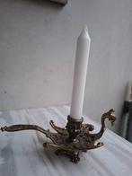 Bronzen kandelaar in vorm van pauw met handvat, Huis en Inrichting, Ophalen of Verzenden, Minder dan 25 cm