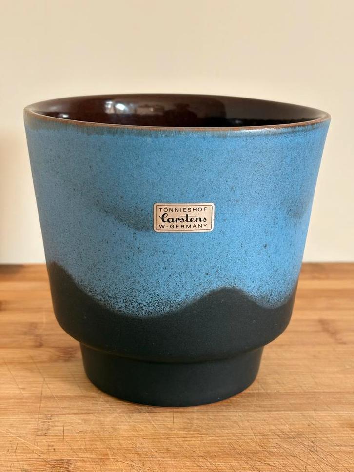 Vintage West Germany Fat Lava bloempot blauw/zwart, Antiek en Kunst, Antiek | Keramiek en Aardewerk, Ophalen
