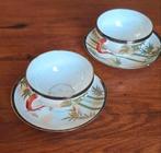 Set van 2 Japanse eierschaal porseleinen kop en schotels, Antiek en Kunst, Ophalen of Verzenden