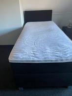 Boxspring zwart 90 x 200 met topper, Ophalen, 90 cm, Eenpersoons, Zwart