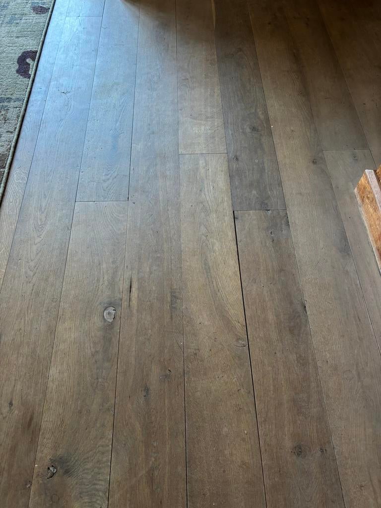 Massief eiken vloer, ongeveer 50-54 m2, Doe-het-zelf en Verbouw, Vloerdelen en Plavuizen, Ophalen, Gebruikt, Vloerdelen of -planken