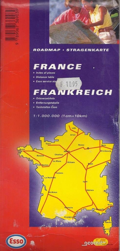 U69 plattegrond Esso Frankrijk 1998, Frankrijk, Ophalen of Verzenden, 1800 tot 2000, Landkaart