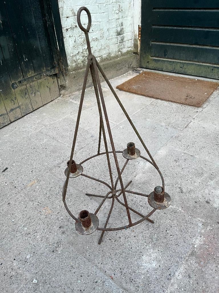 Hangkandelaar, Ophalen, Gebruikt, Metaal, Kandelaar