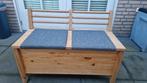 Houten bankje met opbergruimte voor o.a. speelgoed, Huis en Inrichting, Banken | Voetenbanken en Poefen, Ophalen, Gebruikt, Minder dan 50 cm