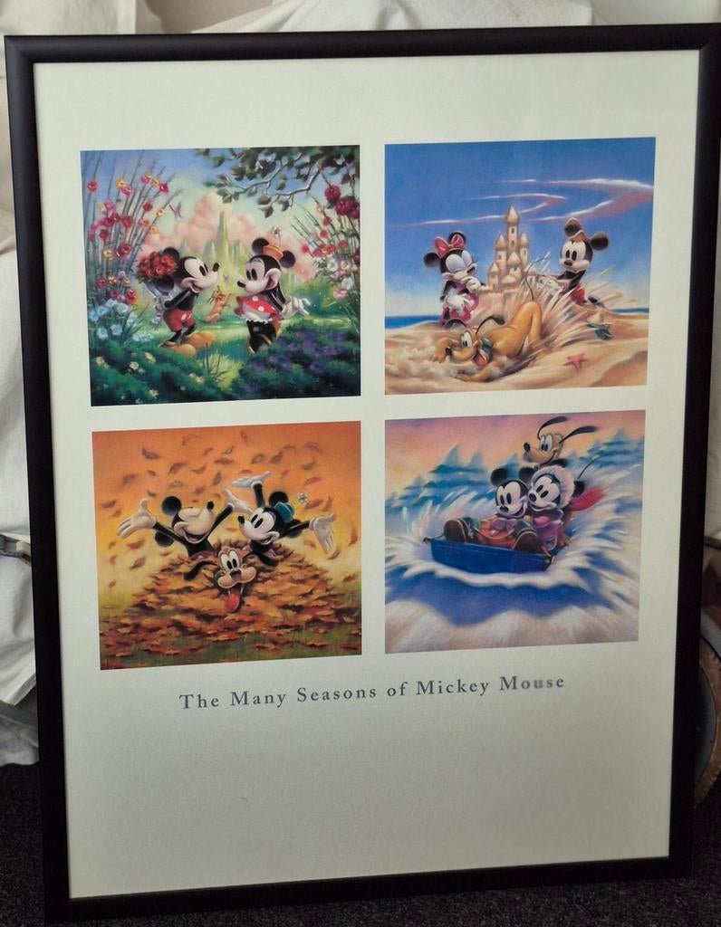 Ingelijste poster van Mickey en Minnie Mouse., Ophalen