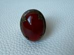 M158/Grote Bijzondere Bronzen CARNEOOL foto Ring, Gebruikt, Verzenden, Oranje, X