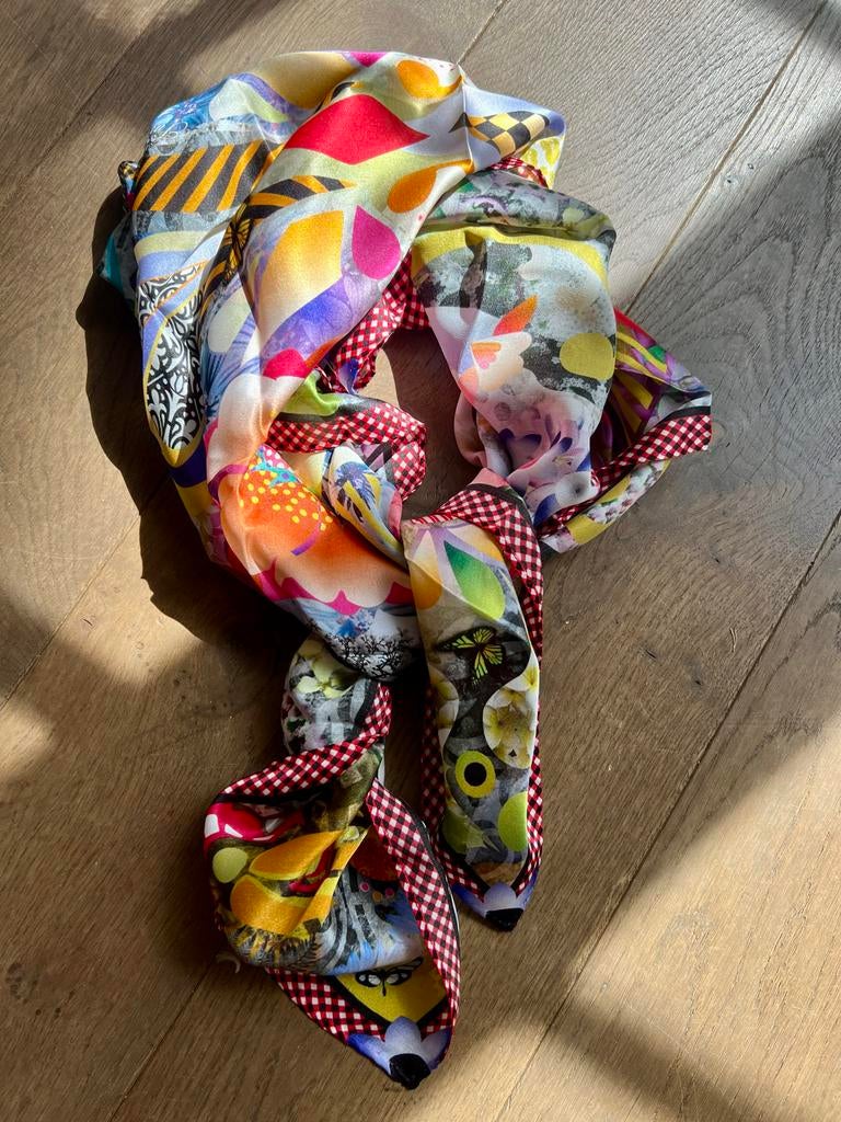 Unieke, prachtig kleurrijke zijden shawl van Marcel Wanders, Kleding | Dames, Mutsen, Sjaals en Handschoenen, Ophalen of Verzenden