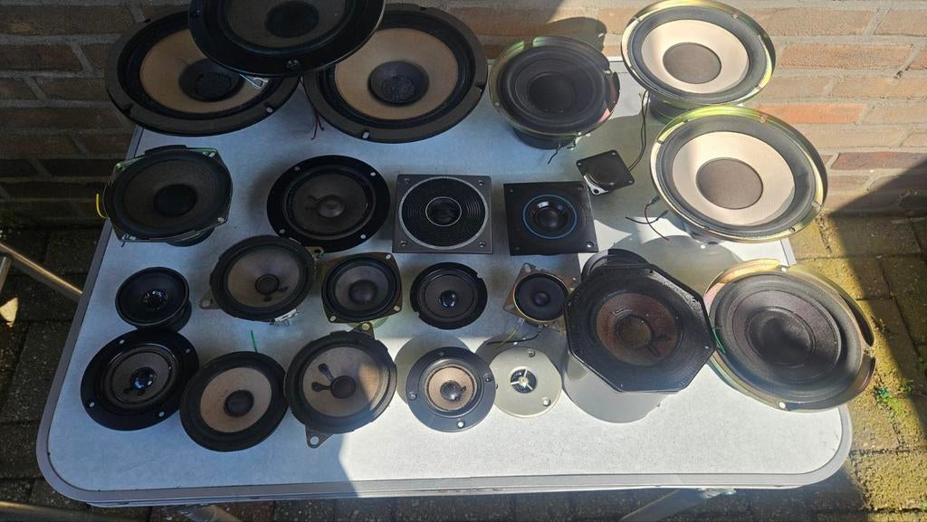 35 stuks losse luidsprekers Philips Technics pioneer kenwood, Audio, Tv en Foto, Luidsprekers, Ophalen, Philips, Gebruikt, 60 tot 120 watt