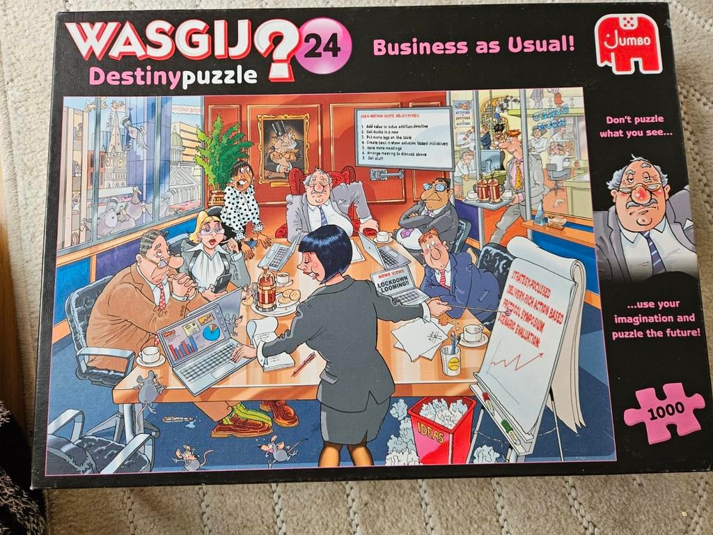 Wasgij puzzel Desteny 24 zgan compleet 1000st, e.v ruilen, Hobby en Vrije tijd, Ophalen of Verzenden, 500 t/m 1500 stukjes, Zo goed als nieuw