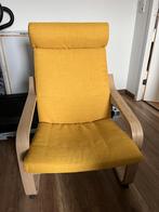 POÄNG Fauteuil IKEA, berkenfineer/Skiftebo geel, Huis en Inrichting, Fauteuils, Ophalen, Zo goed als nieuw, 75 tot 100 cm, 50 tot 75 cm