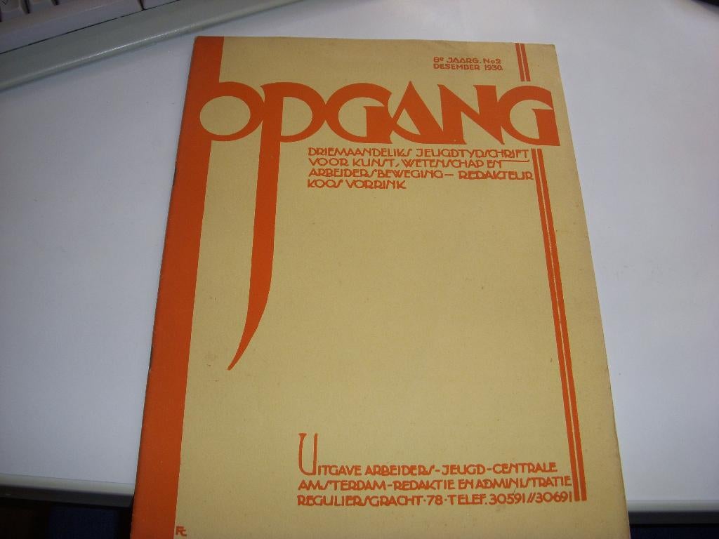 Jeugd tijdschrift OPGANG A.J.C december 1930, Fré Cohen, Gelezen, Ophalen of Verzenden, AJC, SDAP, PvdA, Grafische vormgeving