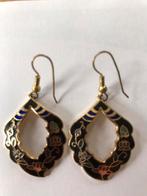 Oorhangers cloisonne, Ophalen of Verzenden, Gebruikt, Zwart, Overige materialen