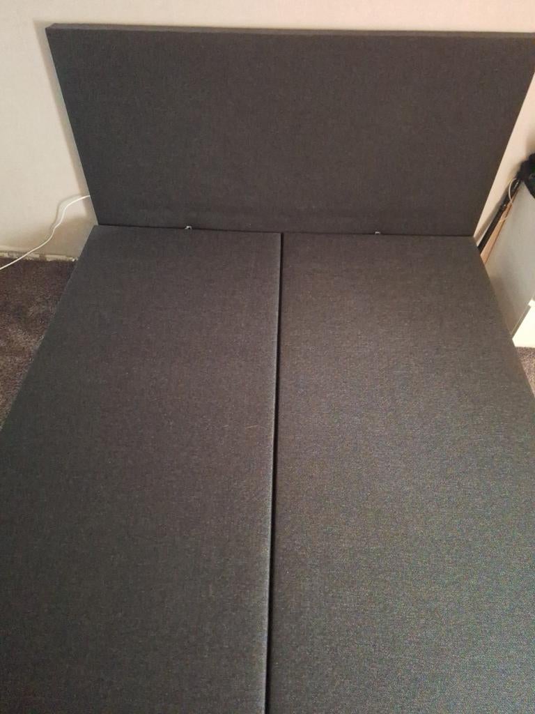 Antraciet grijs bed 160x200, Huis en Inrichting, Slaapkamer | Slaapbanken, Ophalen, Tweepersoons, Zo goed als nieuw, Grijs