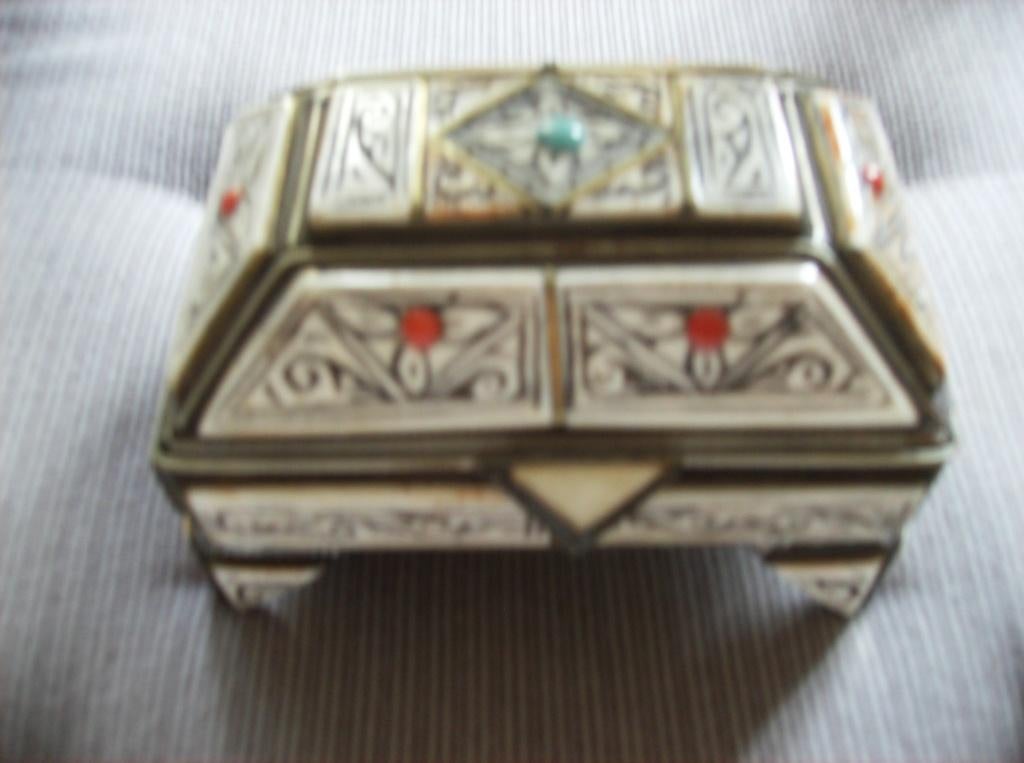MAROKKAANS PRACHTIG SIERADEN DOOSJE, BEEN, MOOIE DEC, Antiek en Kunst, Ophalen of Verzenden