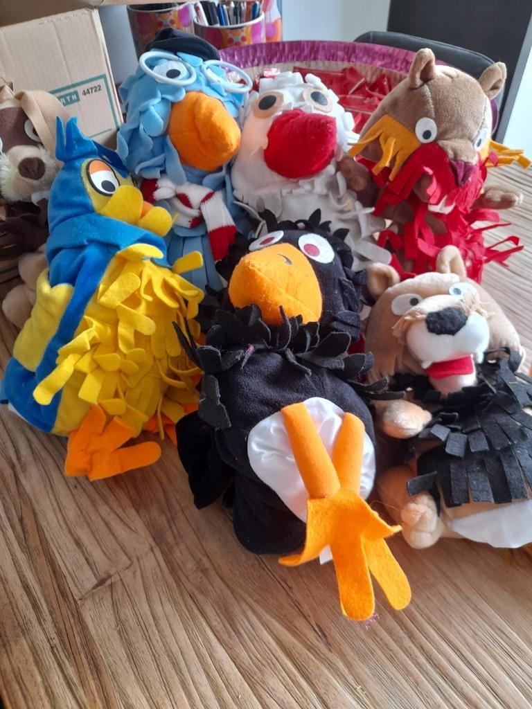 Set van 7 handpoppen van fabeltjeskrant, Overige karakters, Ophalen of Verzenden, Nieuw, Overige typen