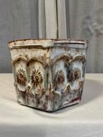Vintage bloempot,6 kant ,geglazuurd, Ophalen of Verzenden