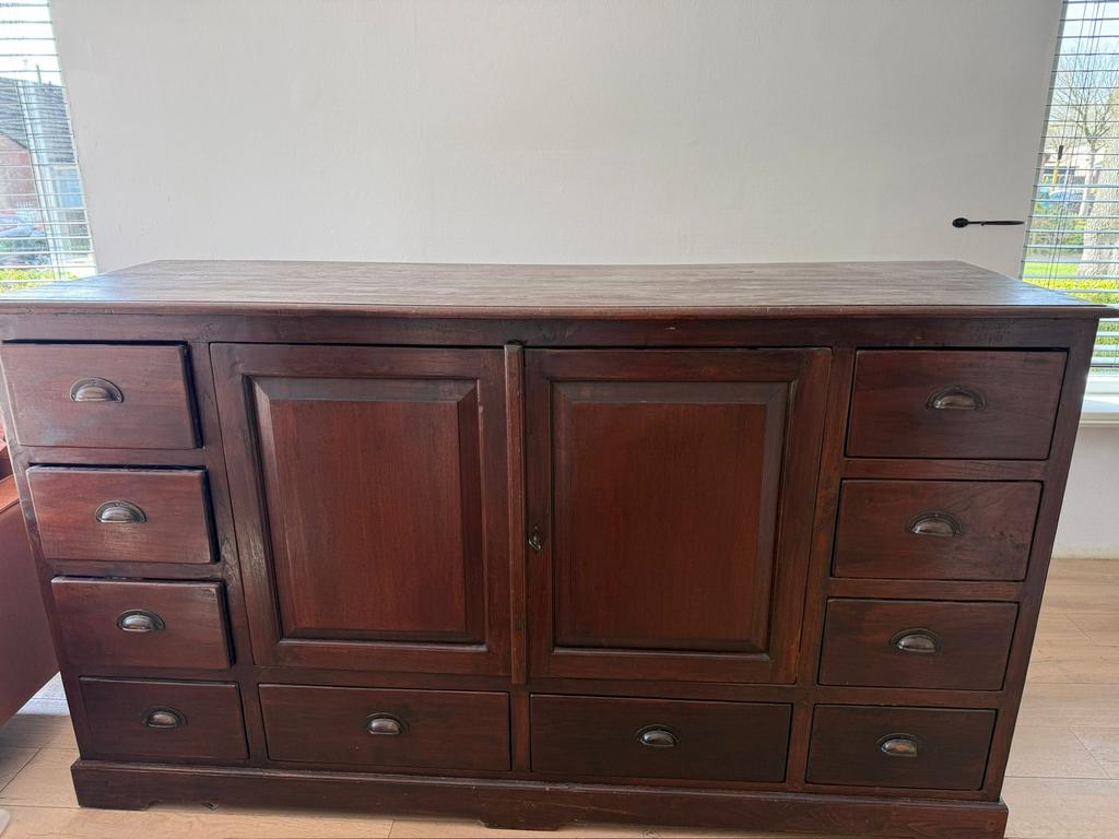 Dressior tv kast teakhout, Huis en Inrichting, Kasten | Dressoirs, Ophalen, Gebruikt, Teakhout, 25 tot 50 cm