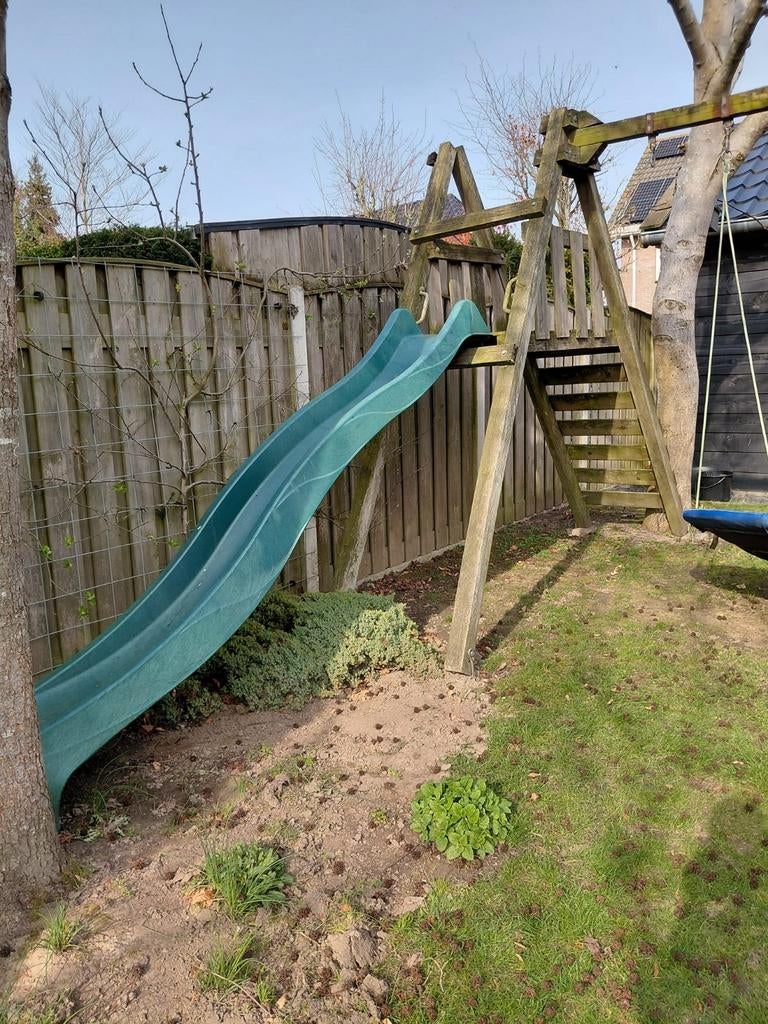 Groene glijbaan voor plateau van 150 cm hoogte, Ophalen, Gebruikt