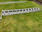 Aluminium ladder 3-delig - Stevige uitschuifladder, Ophalen, Gebruikt, Ladder, Opvouwbaar of Inschuifbaar