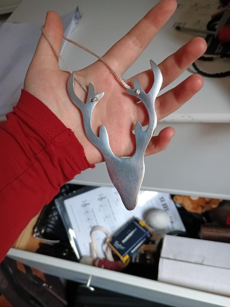 Hert hanger, Overige materialen, Nieuw, Ophalen of Verzenden, Zilver