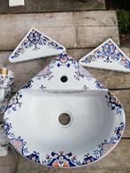 Frans hoekfonteintje, 2x hoekplanchet, zeepbakje, lampen ed, Ophalen, Zo goed als nieuw