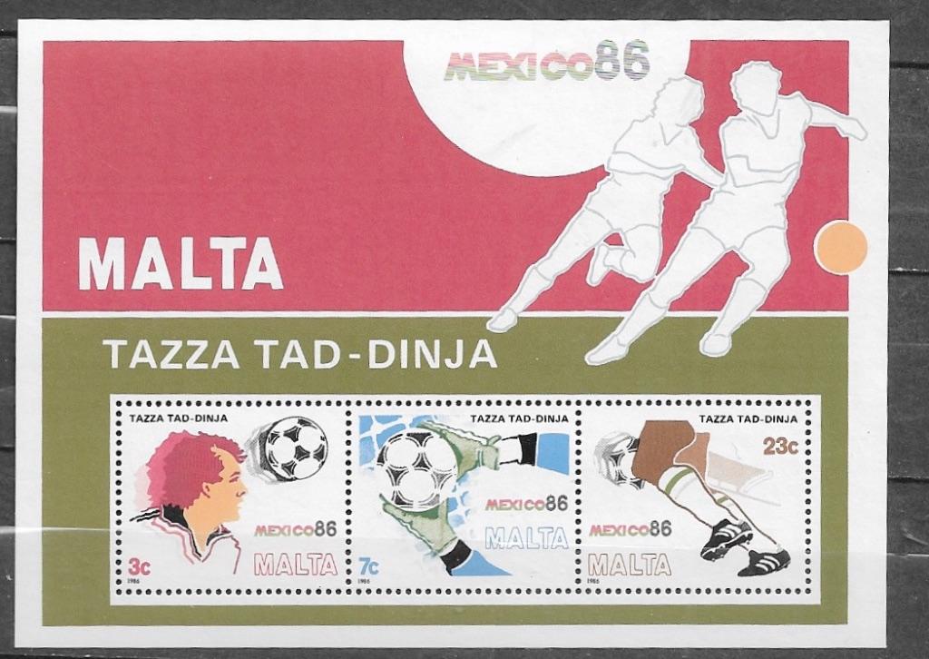 MALTA Blok WK Voetbal in Mexico 1986, Verzenden, Malta, Postfris