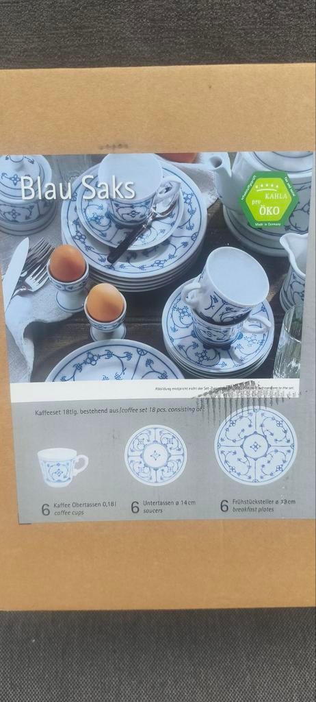 KAHLA Blau Saks koffieset 18-delig, Verzenden, Nieuw, Porselein, Overige stijlen